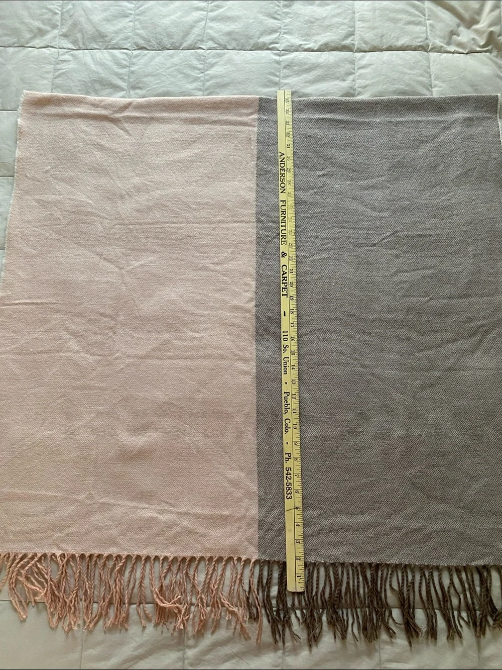 H&M Two-Tone Pink and Taupe Fringed Wrap Scarf